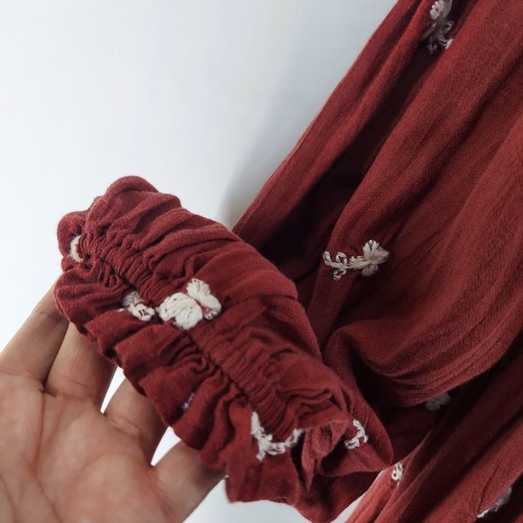 FREE PEOPLE BOHO TIER DRESS BALLON SLEEVE SIZE SMALL - Picture 14 of 14